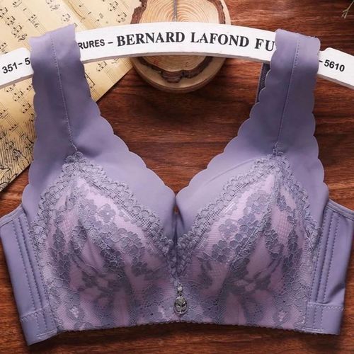 蕾丝无钢圈背心式聚拢收副乳上托小胸上薄下厚款性感女士内衣胸罩