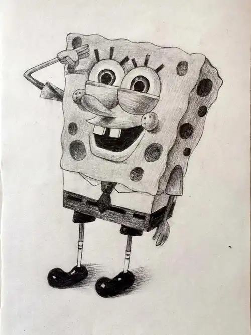 素描画  #儿童素描画  #海绵宝宝系列