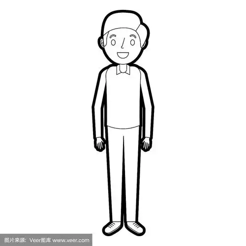 卡通男人男性角色站立的人