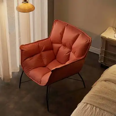 简约轻奢创意单人沙发椅卧室懒人休闲客厅阳台看书小沙发布艺北欧