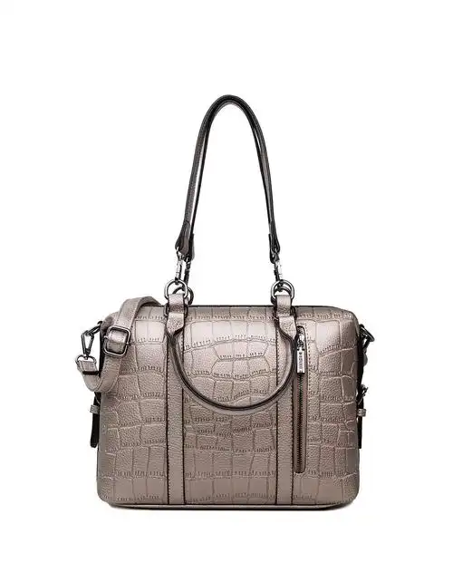 女款灰金时尚简约手提斜挎包