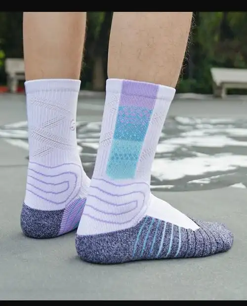 xuwen球鞋配袜驭帅全城影子灰篮球袜男高帮毛巾底运动袜中长筒精英