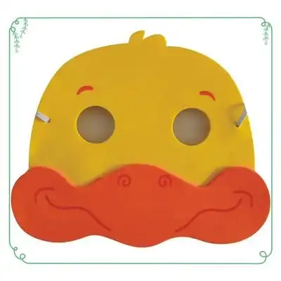 【厂家直销】eva儿童动物卡通面罩表演头套幼儿园道具 大黄鸭面具