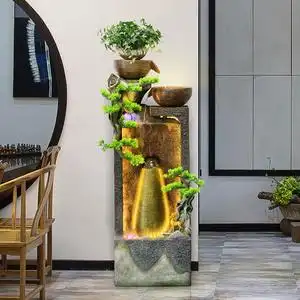假山流水喷泉落地摆件生财流水墙开业送礼客厅造景室内创意景观