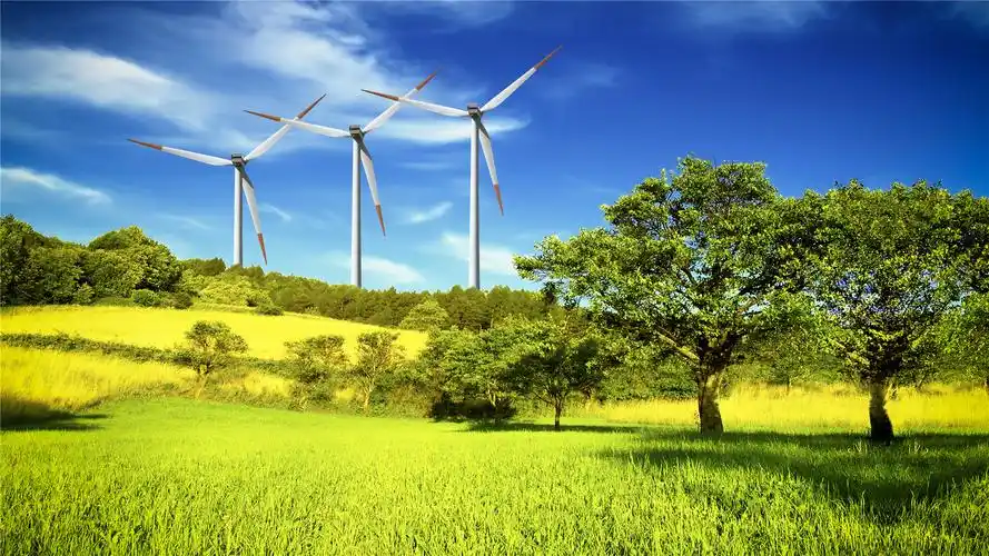 草原上的风车风景高清桌面壁纸下载