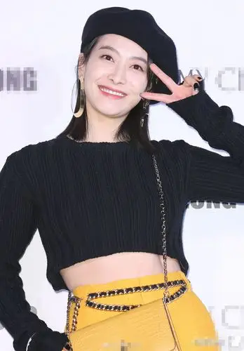 原创宋茜现身韩国出席活动,露脐装配姜黄阔腿裤,纤细蚂蚁腰实力抢镜