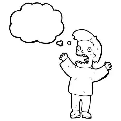 害怕的人,矢量, 卡通吓坏了的人,在白色背景上