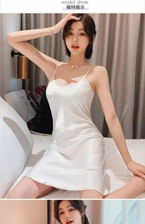 睡衣女冰丝吊带睡裙夏季 薄款 丝绸家居服私房睡衣性感火辣打底裙子