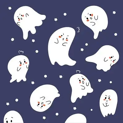 万圣节人物元素卡通人物插画南瓜蜘蛛网可爱女生