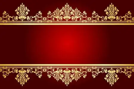 矢量红色和金色框架照片