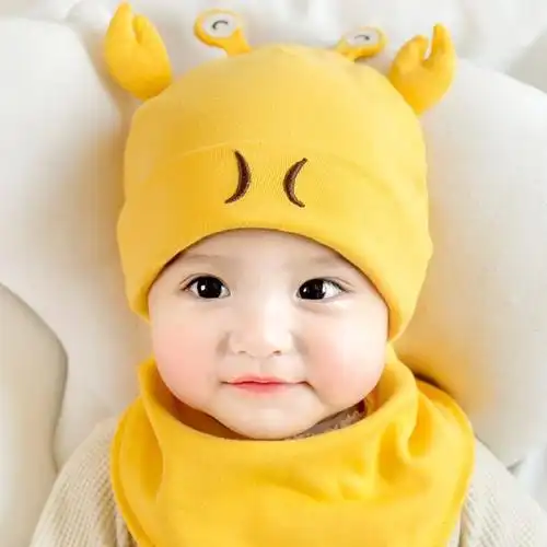春秋两三四个月婴儿帽子薄款可爱超萌男孩春款0宝宝3秋冬4婴幼儿6
