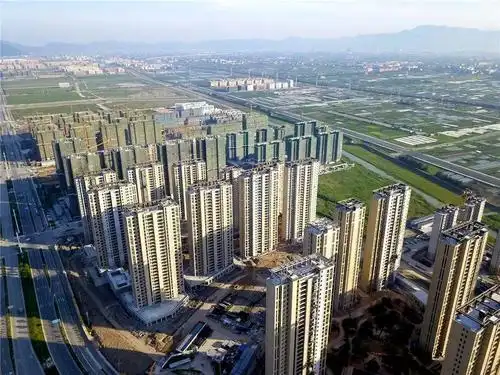 航拍龙港新城启源生活区日新月异高楼拔地而起