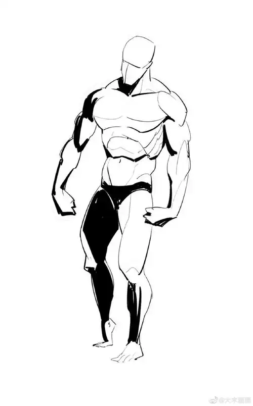 一组男性肌肉动态速写合集#大木画画速写打卡##人体绘画##人体结构