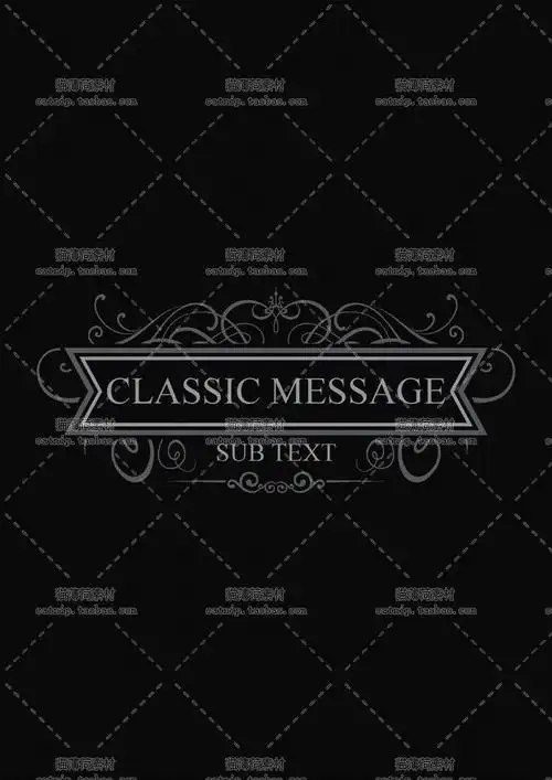 e178|复古欧式微商店标logo水印花环飘带边框元素矢量ai设计素材