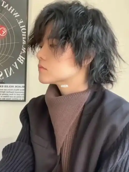 这款男生纹理烫发型看起来十分显时尚潮味哦,将头顶的头发全部烫卷并