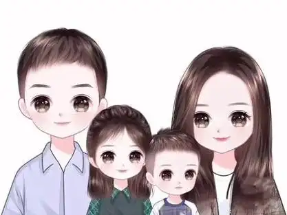 一家四口卡通头像,姐弟合集110000#亲子头像 #全家福