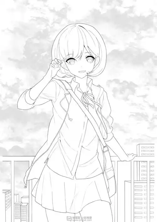 《构图练习之线稿完成—角色人物插画构图训练》by reason