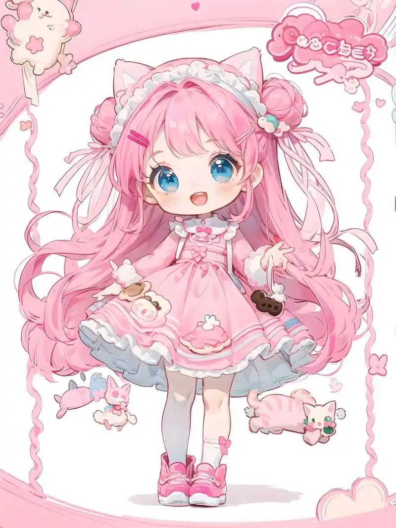 q版动漫少女|手绘漫画素材 动漫临摹素材.