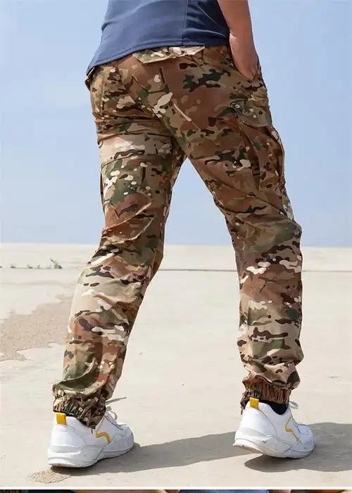 野战裤夏季薄款执政官逆风速干裤男战术裤轻薄弹力束脚裤军迷户外作训