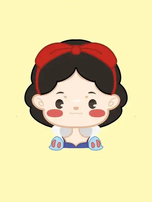 迪士尼公主系列手绘头像白雪公主