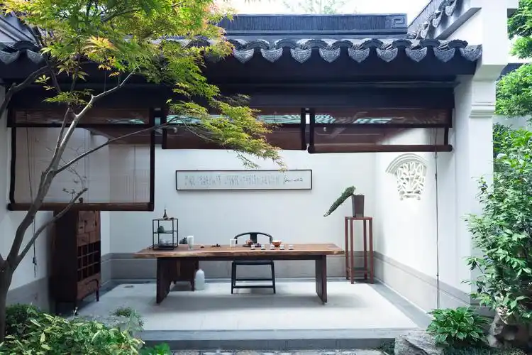 中式庭院书房茶室户外景观设计古典无人