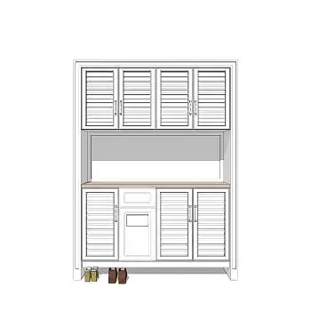 现代简约鞋柜草图大师模型,储物柜skp模型下载