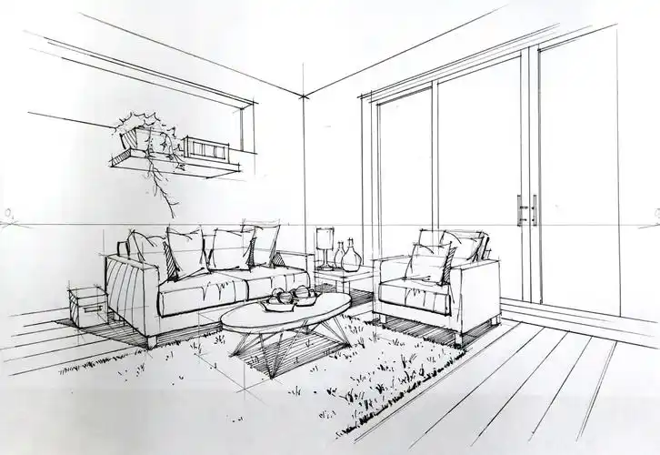 一叶手绘室内设计手绘线稿