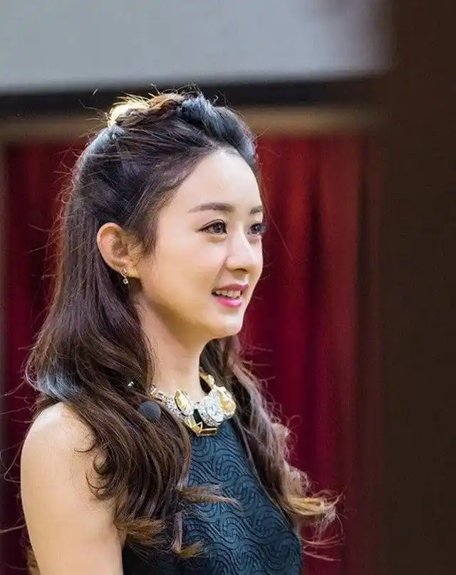 赵丽颖侧脸的丽颖,精致而内敛.