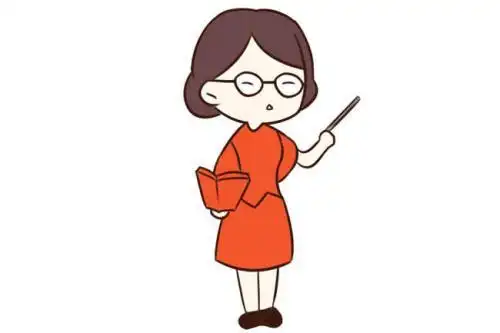 老师的卡通简笔画矢量