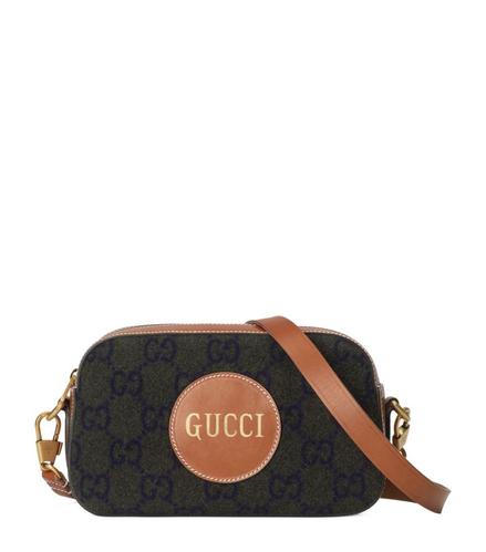 古驰gucci男士单肩包|wool leather-trim gg supreme shoulder bag