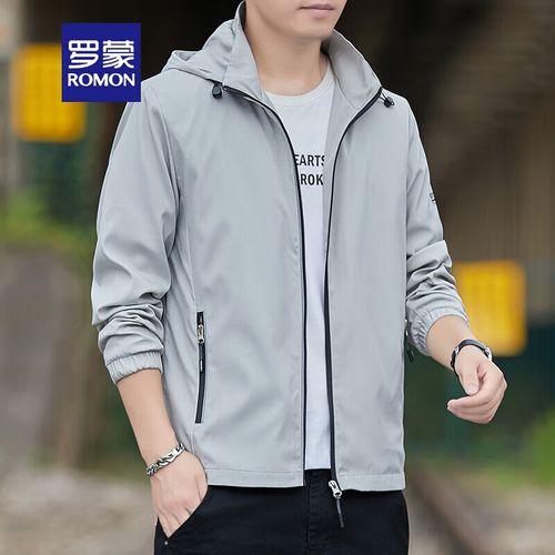 罗蒙romon品牌夹克男外套连帽春秋夏季男生潮流休闲宽松运动衣服男装