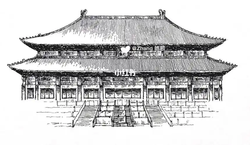 更新一下北京古建筑故宫太庙钢笔速写76