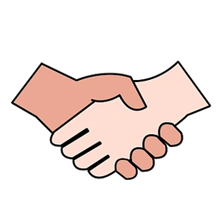 卡通手绘礼仪握手插画