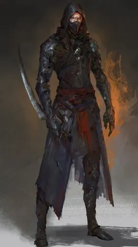 帅气蒙面神秘刺客插画高清手机壁纸-动漫-3g壁纸