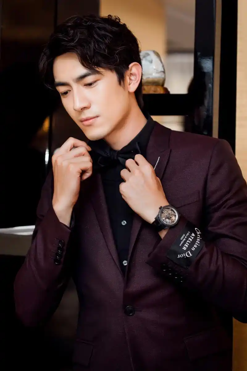 林更新上海电影节绅士西服帅气图片