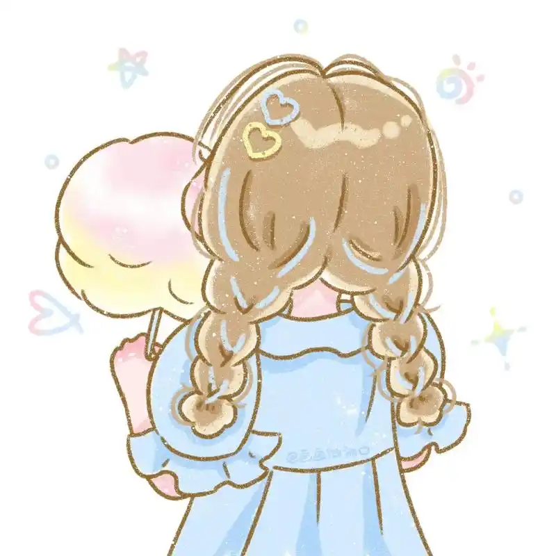 手绘可爱背影女孩头像 今日分享 画师:画画的微甜 9695