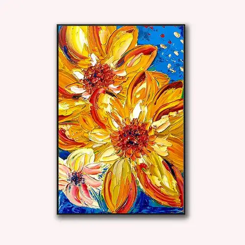 装饰画手绘玄关油画花卉挂画客厅卧室手工抽象油画