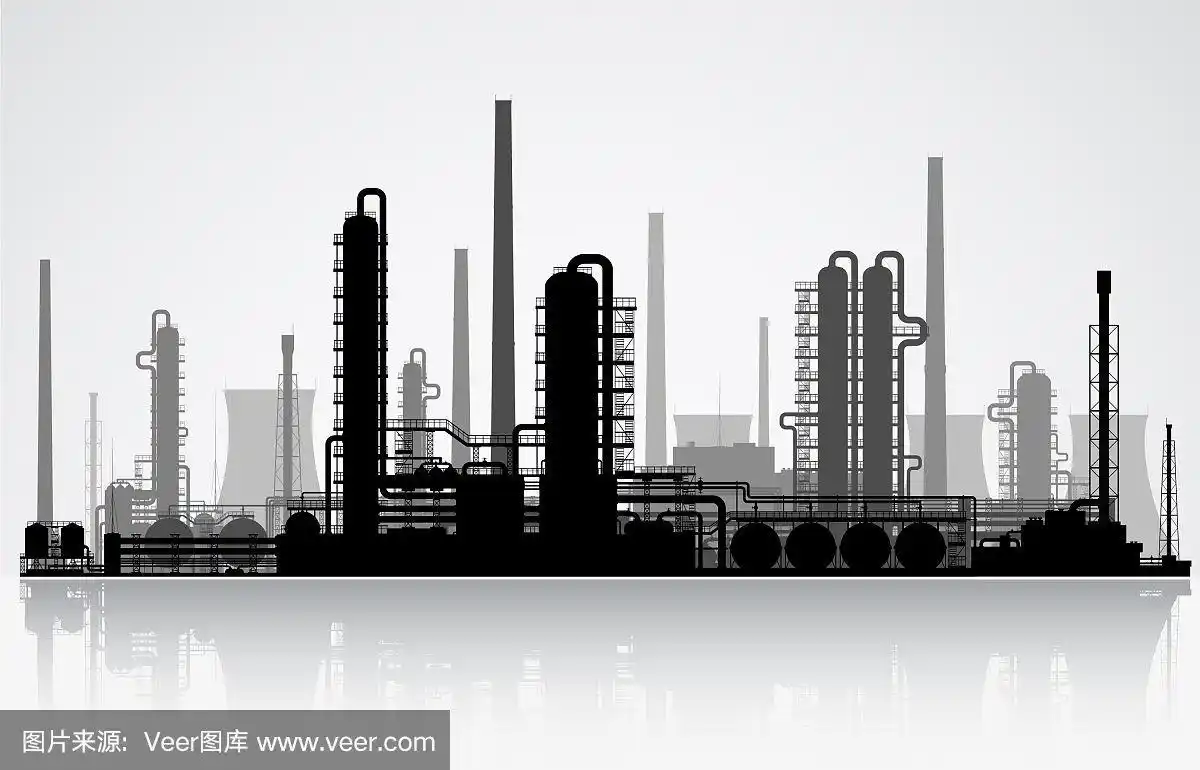 炼油厂的轮廓