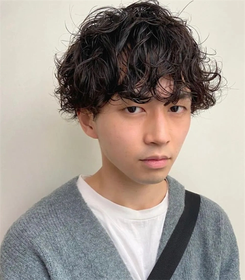 韩式男生纹理烫 蓬松轻盈短烫发_男生烫发 - 美发站