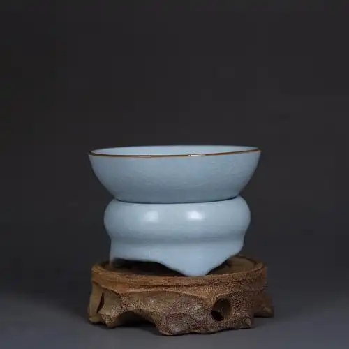 【颜值茶器】景德镇陶瓷器汝窑天青釉蝉翼纹开片套装颜色釉茶具套