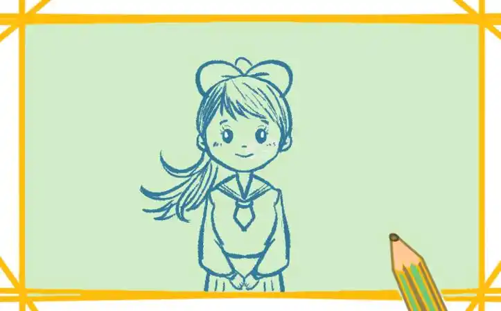女学生简笔画简单漂亮的图片要怎么画