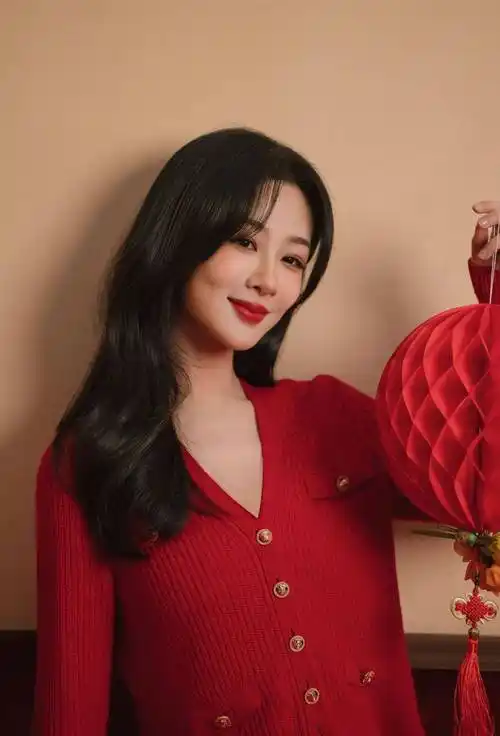 杨紫晒新年写真喜气温柔 锁骨吸睛优雅迷人_气质_照片_形象