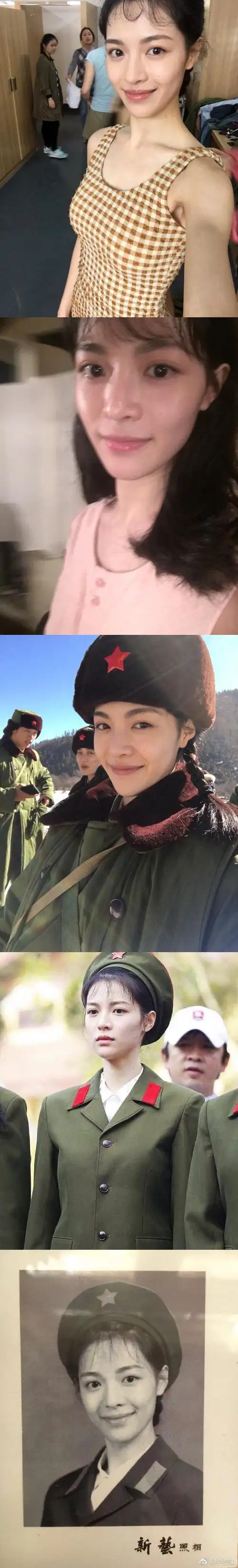 《芳华》里萧穗子的扮演者钟楚曦好看的脸 不论是淡妆还是精致妆都很