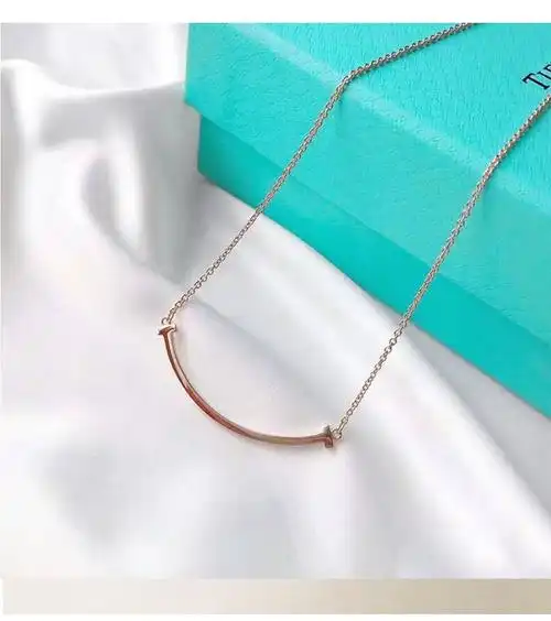 tiffanyco蒂芙尼微笑笑脸项链18k玫瑰金女士小号项链送女友送老婆七夕