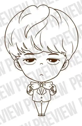 吴世勋卡通形象简笔画