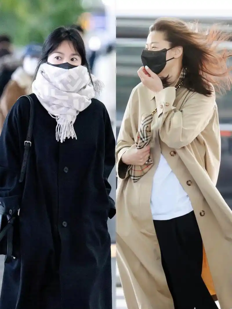 全智贤宋慧乔机场出发私服～ 全智贤宋慧乔今日米兰时装周机场出发