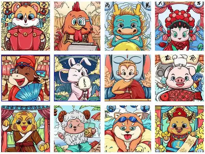 十二生肖国潮插画|插画|商业插画|画画的大伟 - 原创作品 - 站酷