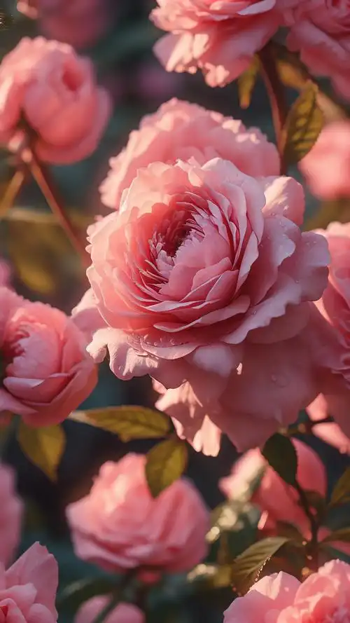 这款粉色蔷薇花纹壁纸,绝对能满足你的少女心!