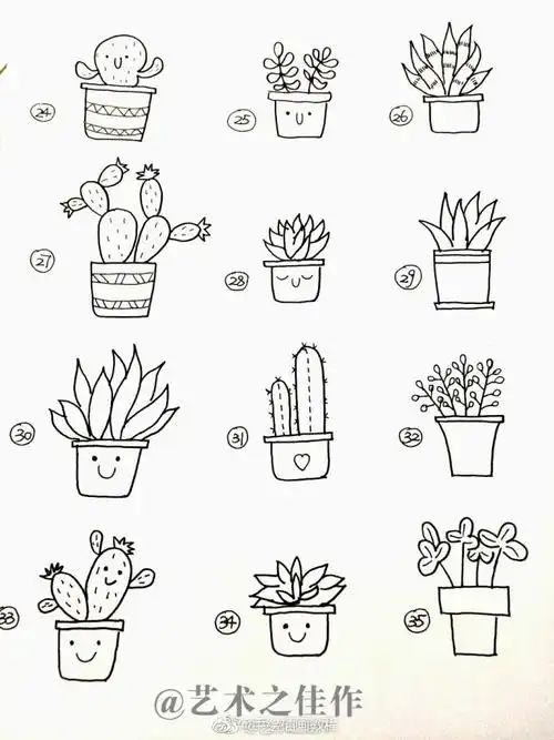 可爱植物简笔画