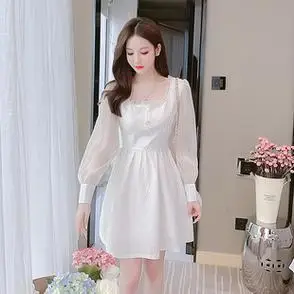2021秋季新款长袖气质淑女连衣裙